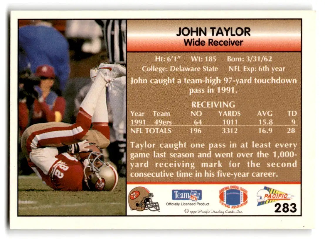 1992 Pacific #283 John Taylor - Football Card Single