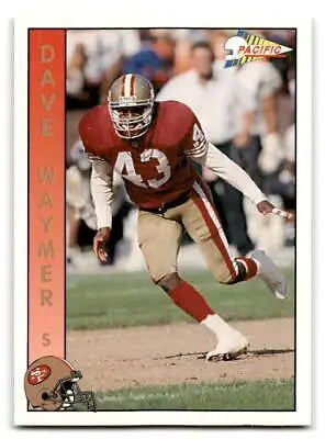 Dave Waymer in red and gold uniform, 1992 Pacific #284 trading card featuring NFL player