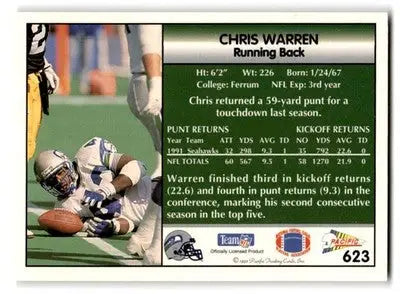 1992 Pacific #623 Chris Warren - Football Card Single