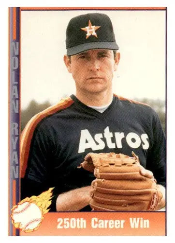 Nolan Ryan baseball card from the 1992 Pacific Ryan Texas Express II series celebrating his 250th career win