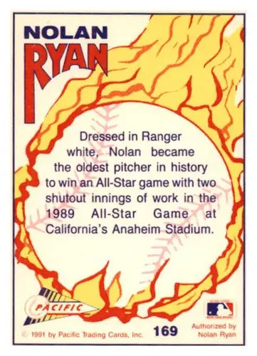 1992 Pacific Ryan Texas Express II #169 Texas All-Star Texas Rangers ID:63058 - Baseball Card Single