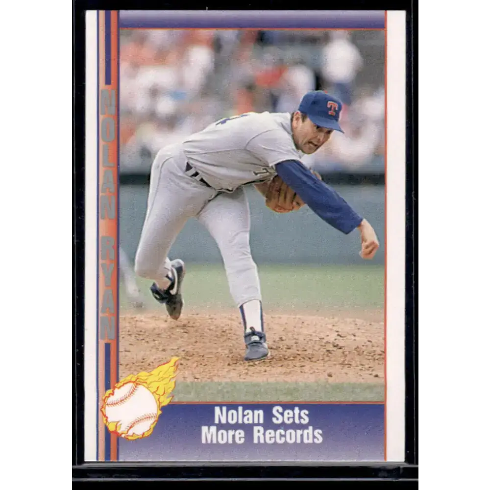 1992 Pacific Ryan Texas Express II #186 Sets More Records Texas Rangers NM-MT Baseball Card - Baseball Card Single