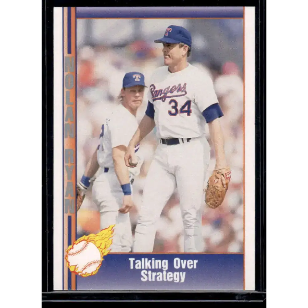 1992 Pacific Ryan Texas Express II #199 Talking Over Strategy Texas Rangers NM-MT Baseball Card - Baseball Card Single