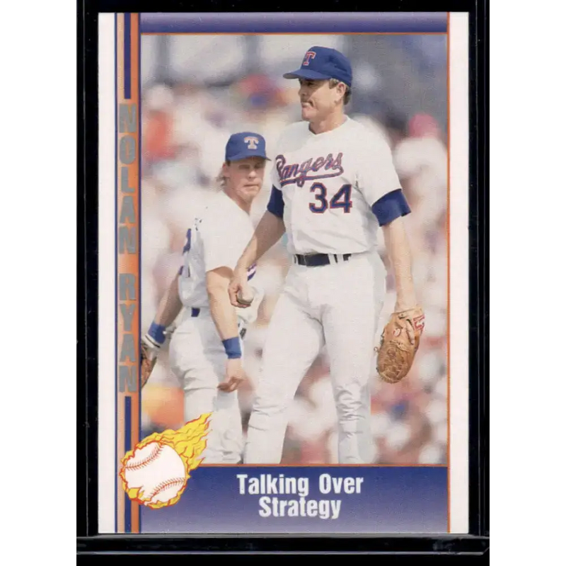 1992 Pacific Ryan Texas Express II #199 Talking Over Strategy Texas Rangers NM-MT Baseball Card - Baseball Card Single