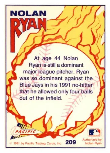 Nolan Ryan baseball card from 1992 Pacific Ryan Texas Express II Texas Rangers