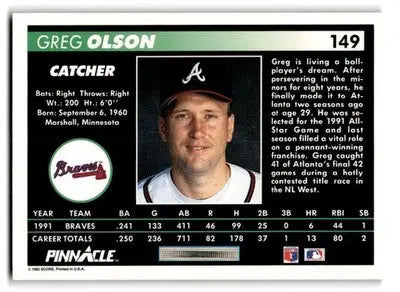 1992 Pinnacle #149 Greg Olson - Baseball Card Single