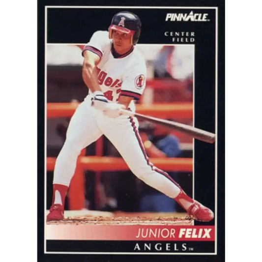 1992 Pinnacle #220 Junior Felix EX California Angels Baseball Card - Baseball Card Single