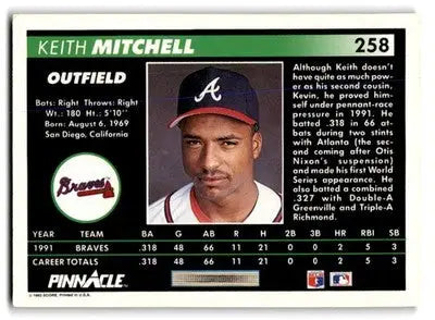 1992 Pinnacle #258 Keith Mitchell - Baseball Card Single