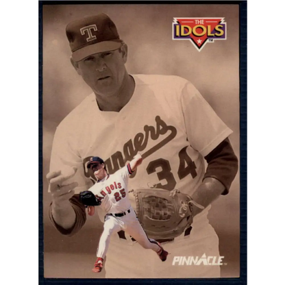 1992 Pinnacle #281 Jim Abbott/Nolan Ryan EX California Angels/Texas Rangers Baseball Card Image 1