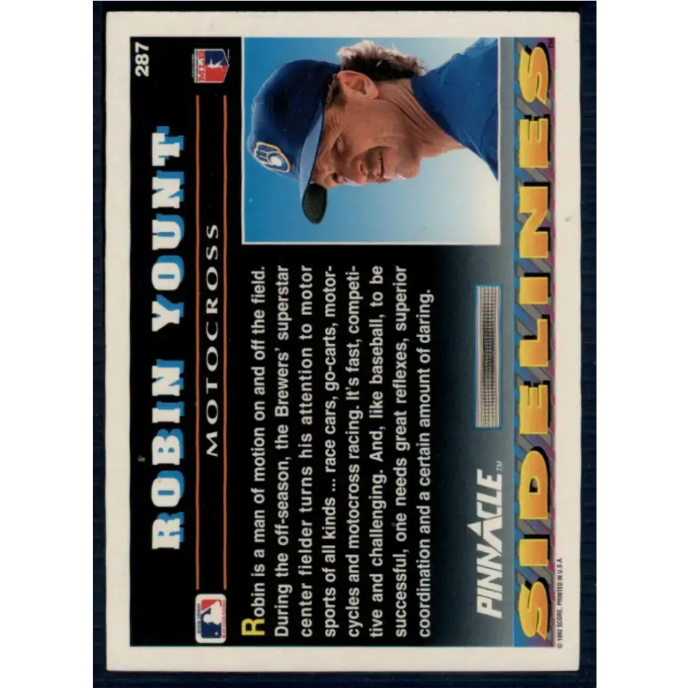 1992 Pinnacle #287 Robin Yount EX Milwaukee Brewers Baseball Card - Baseball Card Single
