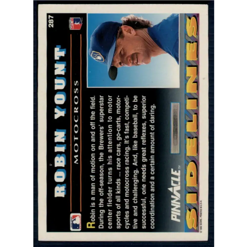 1992 Pinnacle #287 Robin Yount EX Milwaukee Brewers Baseball Card - Baseball Card Single