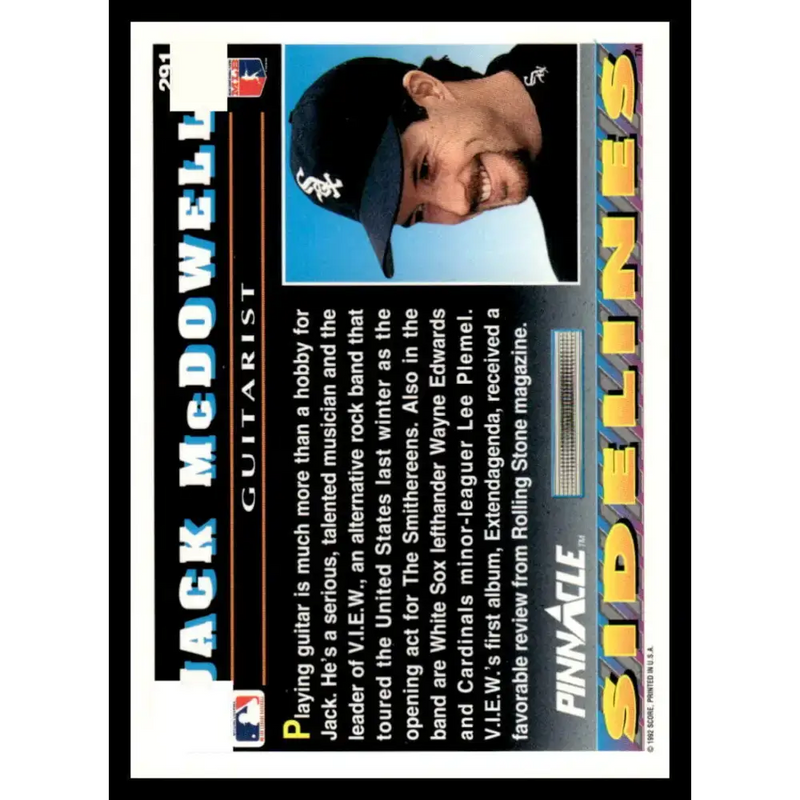 1992 Pinnacle #291 Jack McDowell EX Chicago White Sox Baseball Card - Baseball Card Single