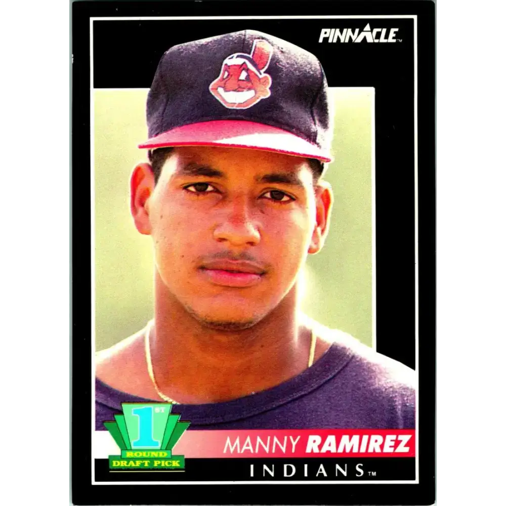 1992 Pinnacle #295 Manny Ramirez EX RC Rookie Cleveland Indians Baseball Card - Baseball Card Single