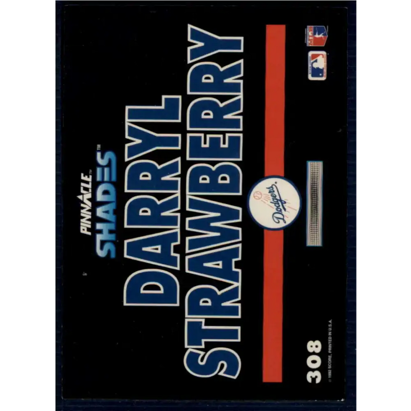 1992 Pinnacle #308 Darryl Strawberry EX Los Angeles Dodgers Baseball Card - Baseball Card Single