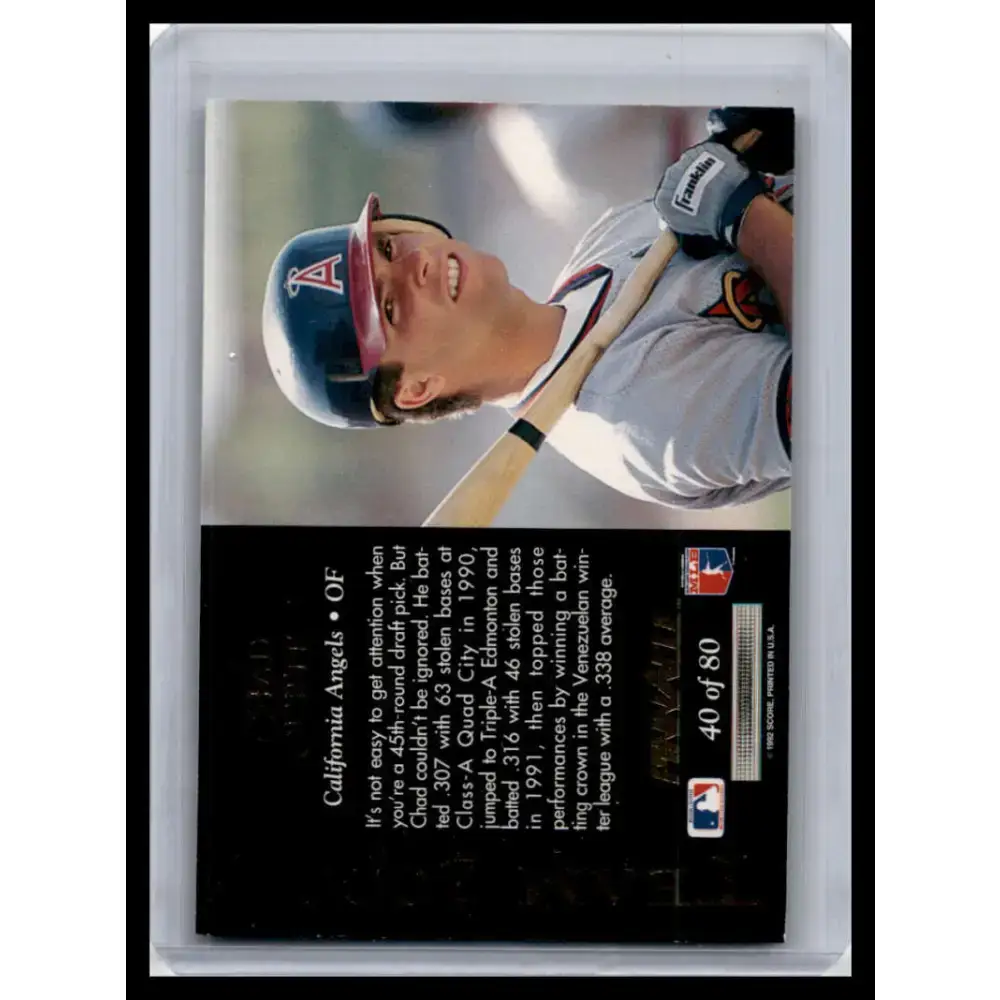 1992 Pinnacle #40 Chad Curtis NM-MT California Angels Baseball Card - Baseball Card Single