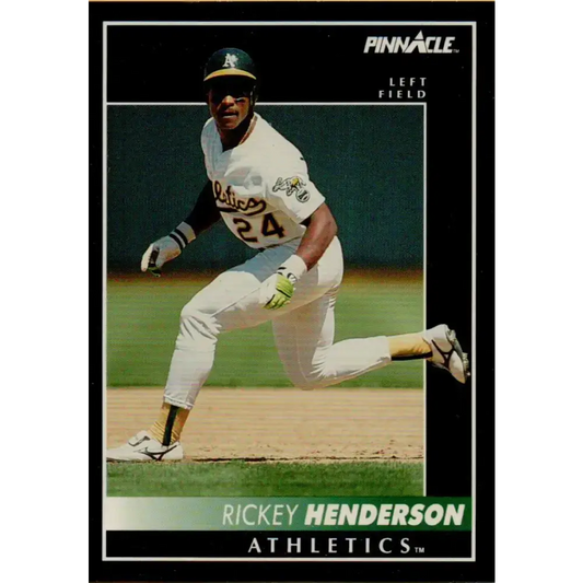 1992 Pinnacle #401 Rickey Henderson EX Oakland Athletics Baseball Card - Baseball Card Single