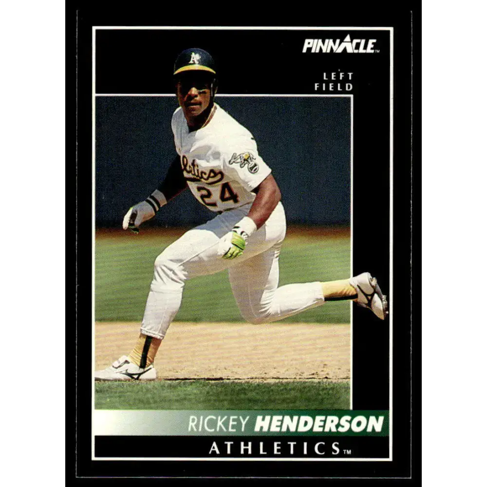 1992 Pinnacle #401 Rickey Henderson NM-MT Oakland Athletics Baseball Card - Baseball Card Single
