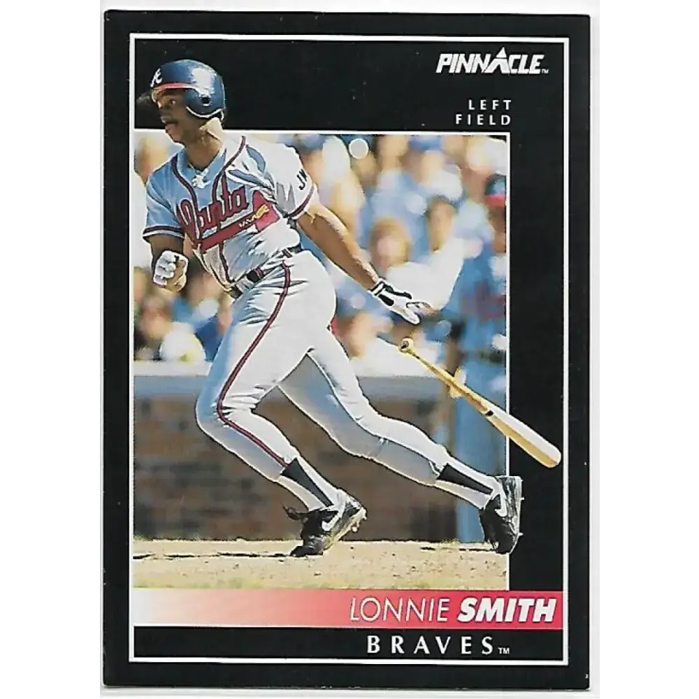 1992 Pinnacle #465 Lonnie Smith EX Atlanta Braves Baseball Card - Baseball Card Single