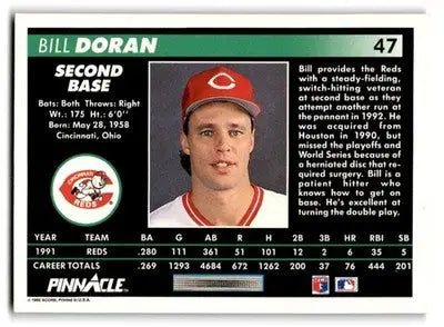 1992 Pinnacle #47 Bill Doran - Baseball Card Single
