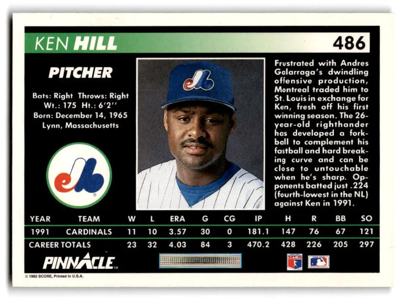 1992 Pinnacle #486 Ken Hill - Baseball Card Single