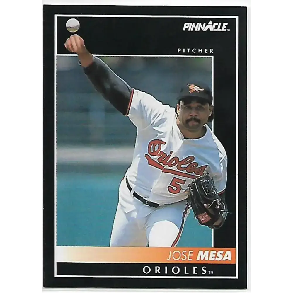 1992 Pinnacle #496 Jose Mesa EX Baltimore Orioles Baseball Card - Baseball Card Single
