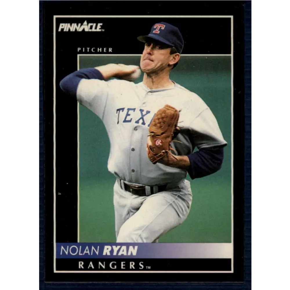 1992 Pinnacle #50 Nolan Ryan EX Texas Rangers Baseball Card Image 1