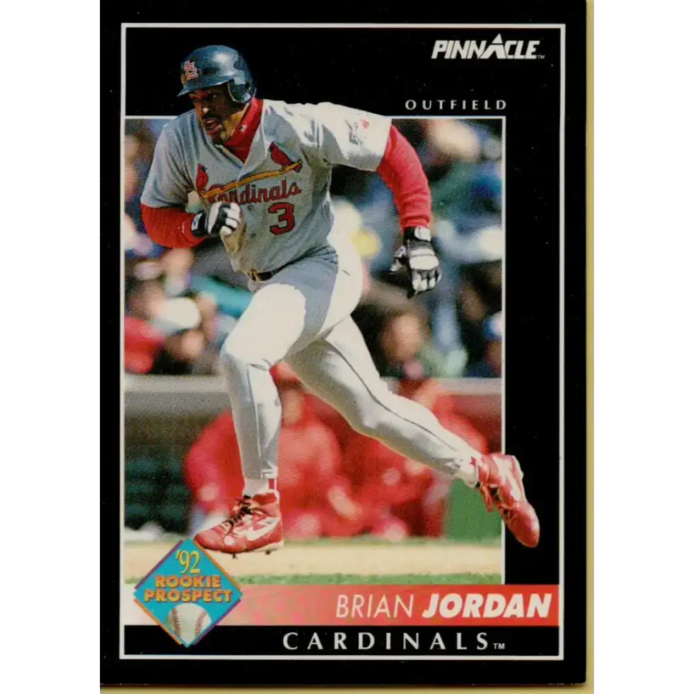 1992 Pinnacle #555 Brian Jordan EX RC Rookie St. Louis Cardinals Baseball Card - Baseball Card Single