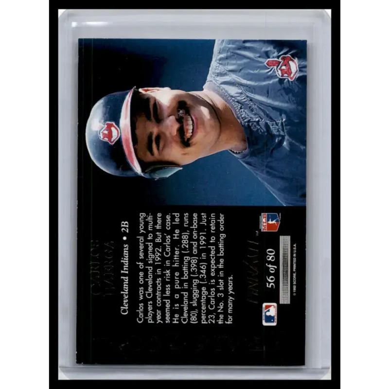 1992 Pinnacle #56 Carlos Baerga NM-MT Cleveland Indians Baseball Card - Baseball Card Single
