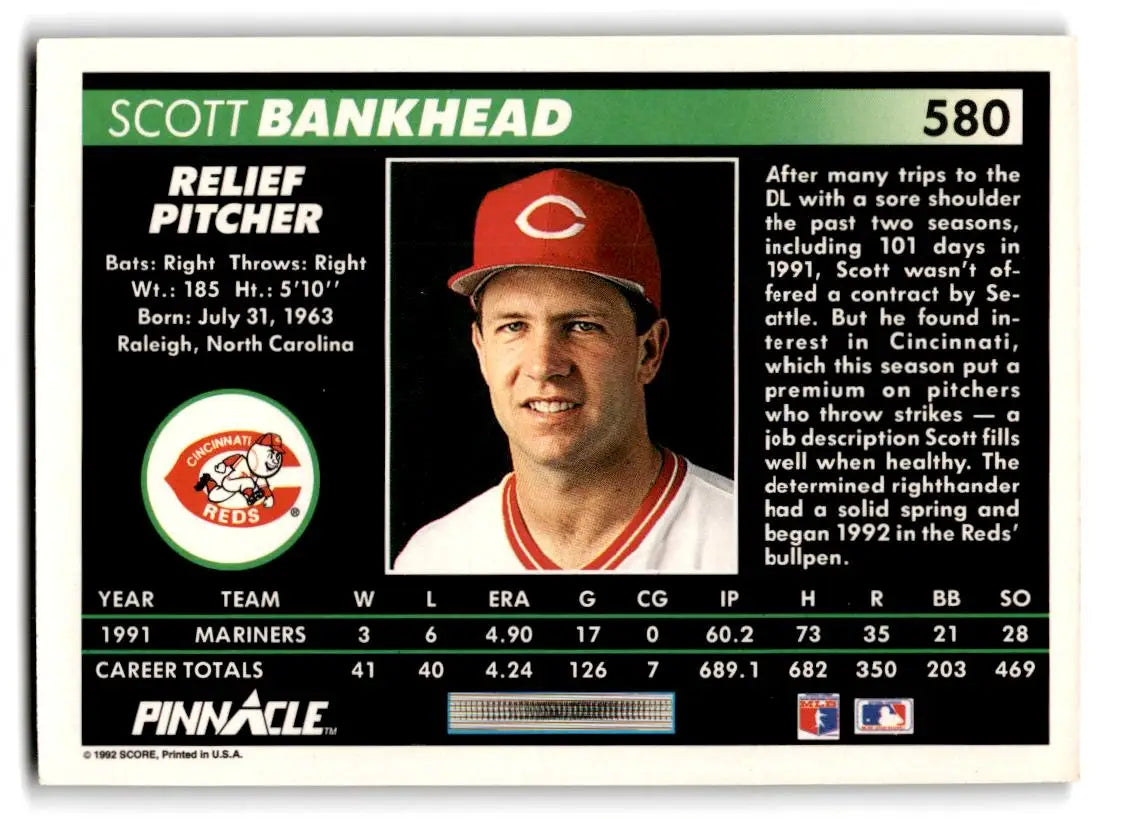 1992 Pinnacle #580 Scott Bankhead - Baseball Card Single