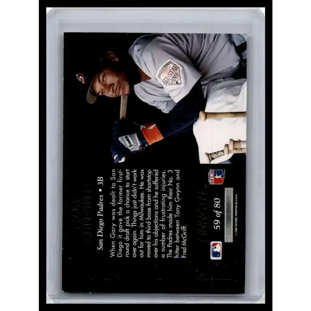 1992 Pinnacle #59 Gary Sheffield NM-MT San Diego Padres Baseball Card - Baseball Card Single