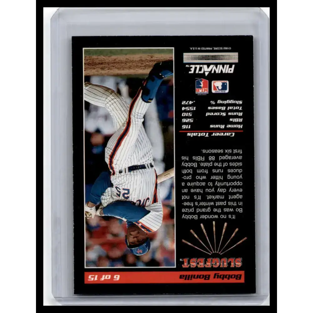 1992 Pinnacle #6 Bobby Bonilla NM-MT New York Mets Baseball Card - Baseball Card Single