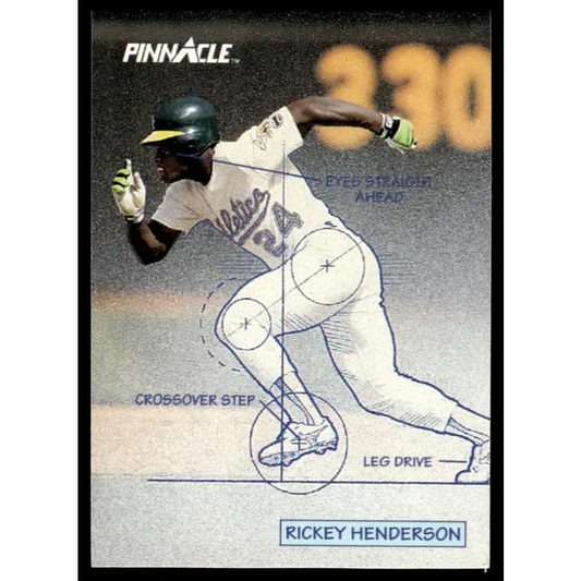 1992 Pinnacle #614 Rickey Henderson NM-MT Oakland Athletics Baseball Card - Baseball Card Single