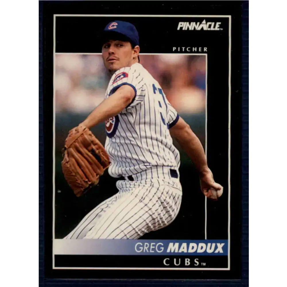 1992 Pinnacle #65 Greg Maddux EX Chicago Cubs Baseball Card - Baseball Card Single