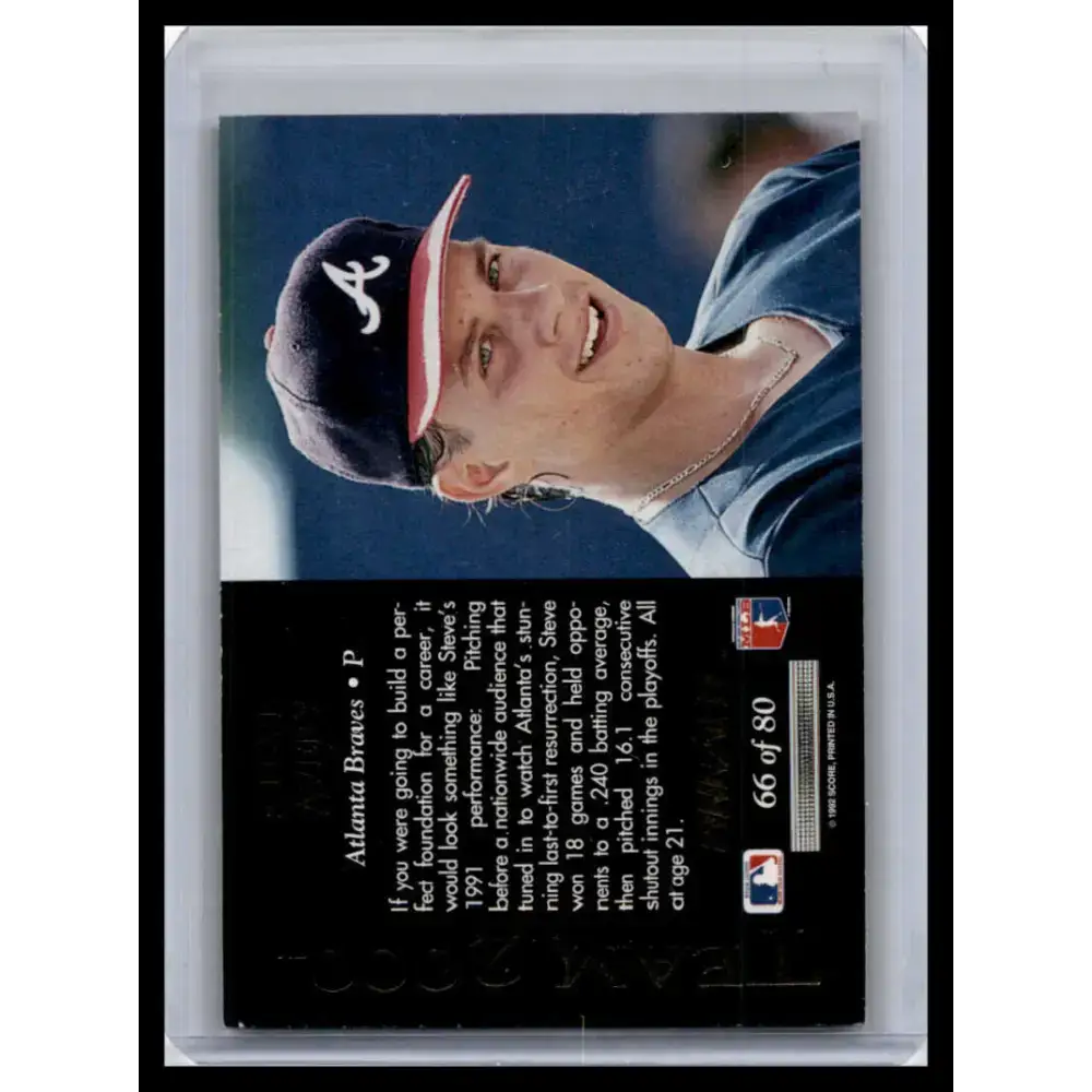 1992 Pinnacle #66 Steve Avery NM-MT Atlanta Braves Baseball Card - Baseball Card Single