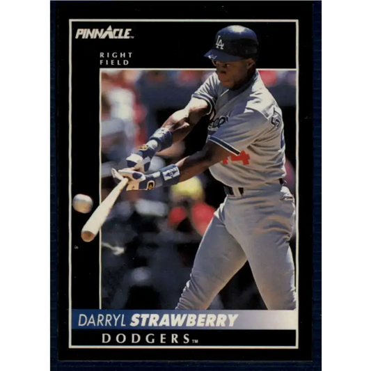 1992 Pinnacle #80 Darryl Strawberry EX Los Angeles Dodgers Baseball Card - Baseball Card Single