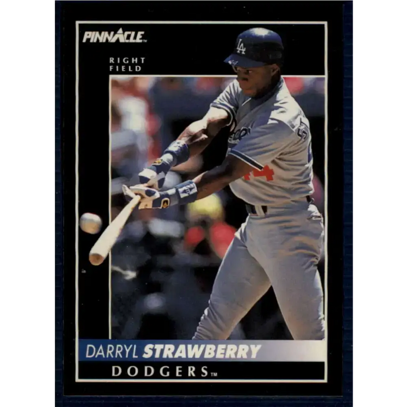 1992 Pinnacle #80 Darryl Strawberry EX Los Angeles Dodgers Baseball Card - Baseball Card Single