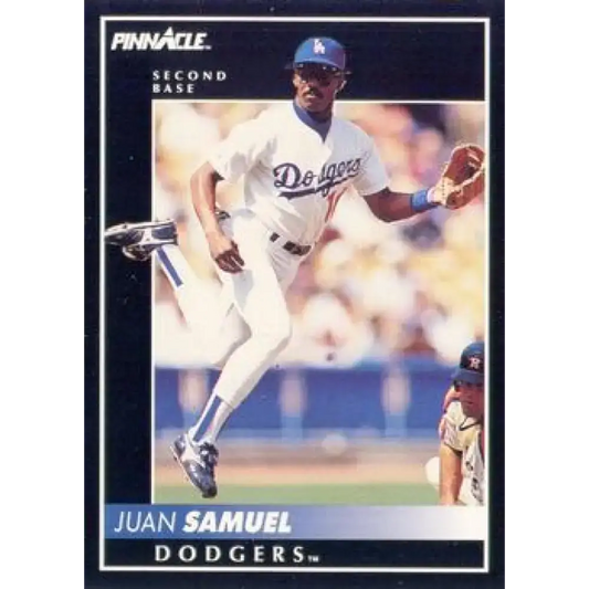 1992 Pinnacle #99 Juan Samuel EX Los Angeles Dodgers Baseball Card - Baseball Card Single