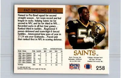 1992 Pro Set #258 Pat Swilling New Orleans Saints - Football Card Single