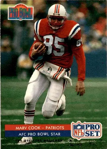 Original gloss of Marv Cook football card from 1992 Pro Set series