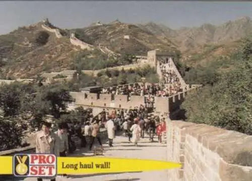 Crowded Great Wall image from 1992 Pro Set Guinness Book Of Records #14 cards typically sell