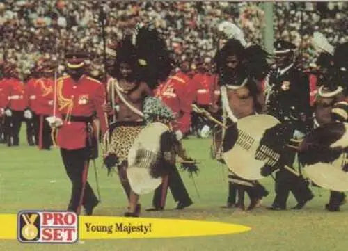 Procession of people in traditional attire featured in 1992 Pro Set Guinness Book Of Records card