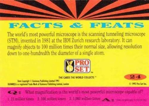 1992 Pro Set Guinness Book Of Records #24 Nuclear vision! NM-MT - Non-Sports Card Single