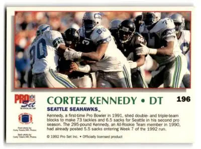 1992 Pro Set Power #196 Cortez Kennedy - Football Card Single