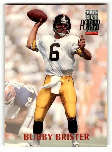 Original gloss Bubby Brister Pittsburgh football card from 1992 Pro Set Power collection