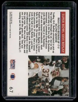 1992 Pro Set Super Bowl XXVI Replay Darrell Green #67 Football - Football Card Single