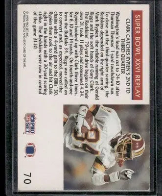 1992 Pro Set Super Bowl XXVI Replay Gary Clark #70 Football - Football Card Single