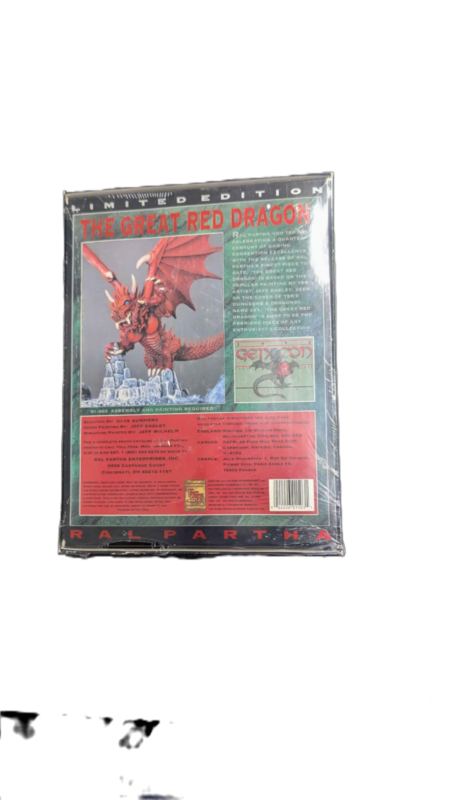 1992 Ral Partha Gen Con Limited Edition Miniature: The Great Red Dragon 01-503 - Miniature