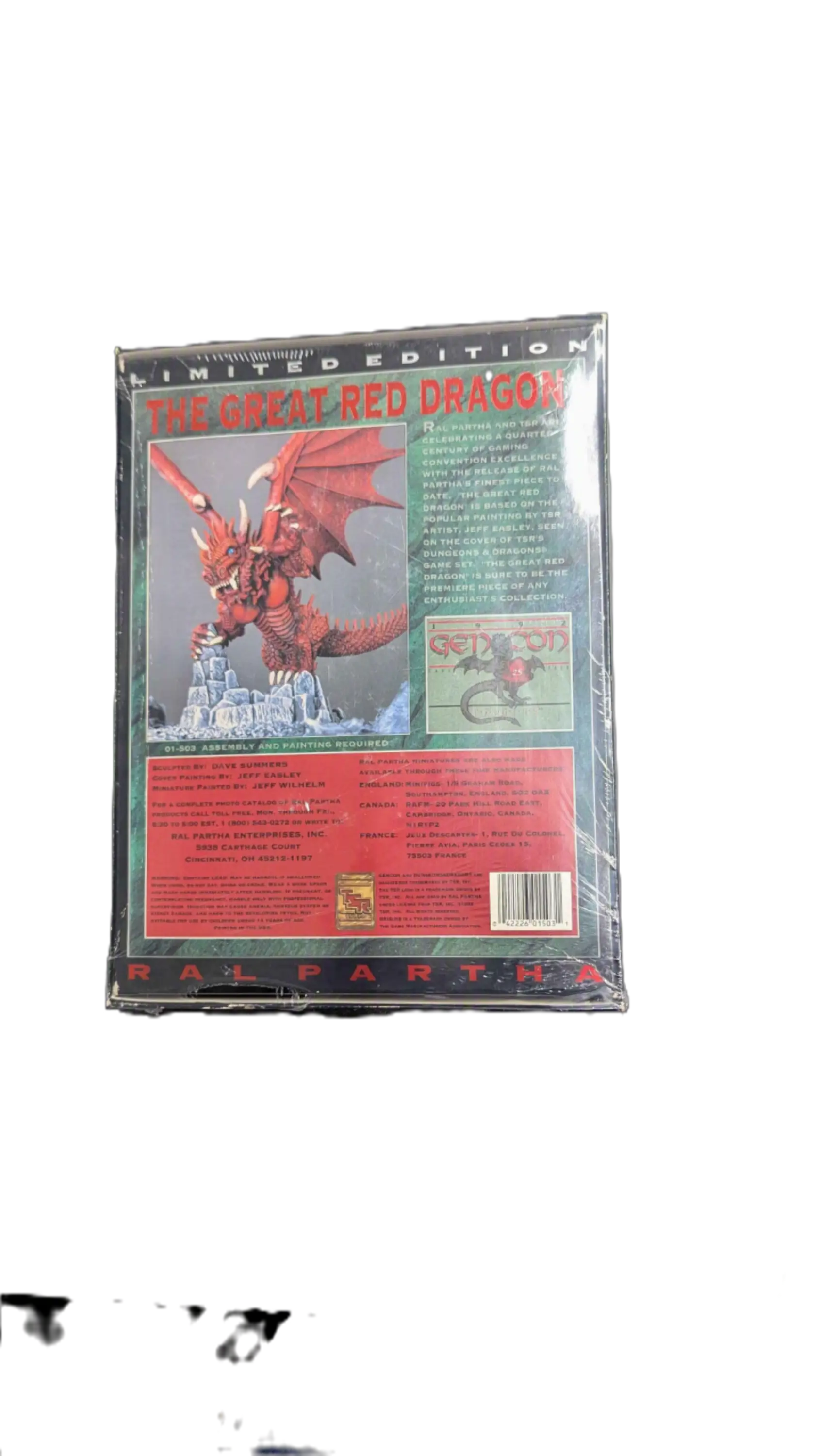 1992 Ral Partha Gen Con Limited Edition Miniature: The Great Red Dragon 01-503 - Miniature