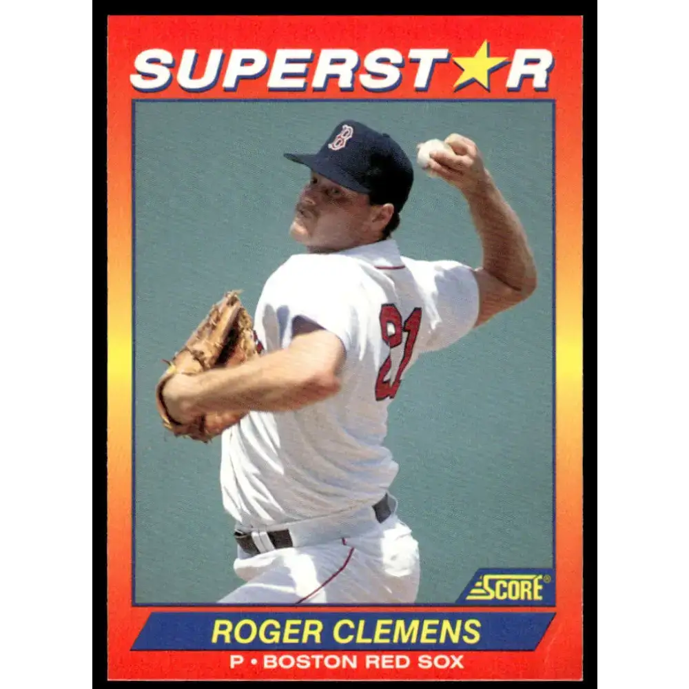 1992 Score 100 Superstars #74 Roger Clemens EX/NM Boston Red Sox Baseball Card - Baseball Card Single