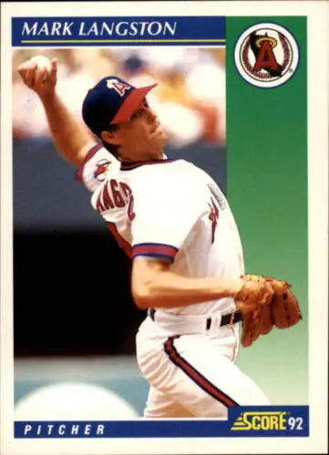 Mark Langston 1992 Score baseball card with original gloss, NM-MT Angels